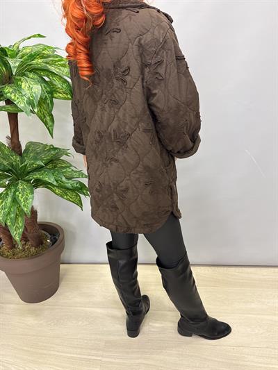 6110 Italyan Nakış Detay Kaban Acı Kahve