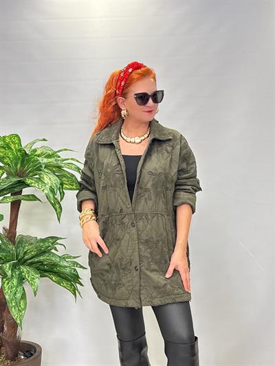 6110 Italyan Nakış Detay Kaban Haki 