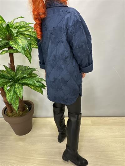 6110 Italyan Nakış Detay Kaban Lacivert