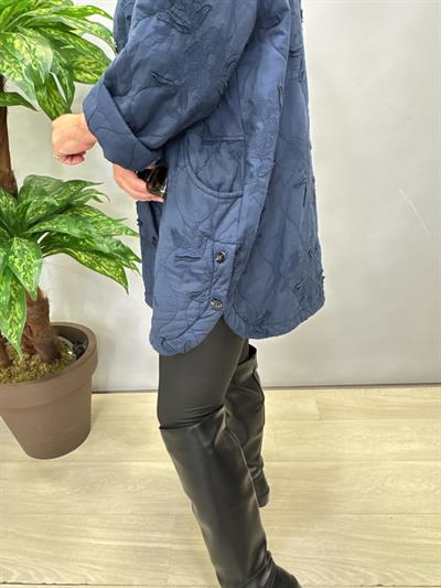 6110 Italyan Nakış Detay Kaban Lacivert