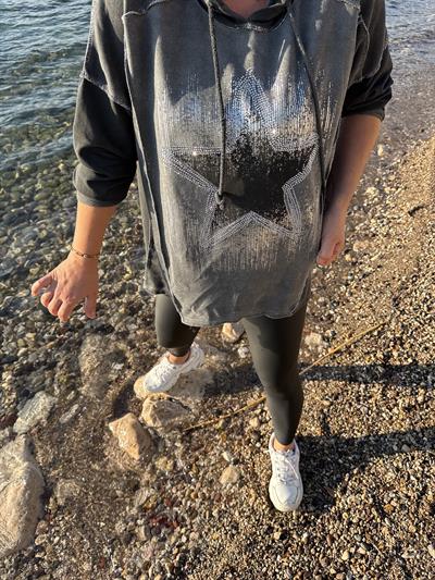 6160 Yıldız Detay Sweatshirt Antrasit