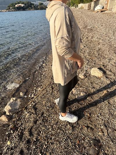 6160 Yıldız Detay Sweatshirt Taş