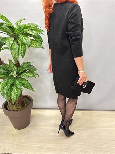 6310 Trok Detaylı Elbise Siyah 