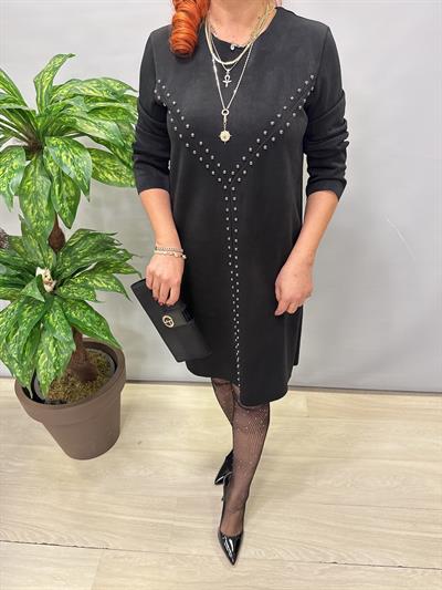 6310 Trok Detaylı Elbise Siyah 