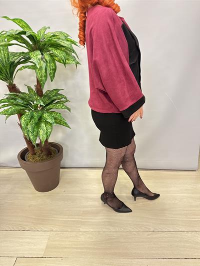 6315 Tasarım Nubuk Bluz Bordo