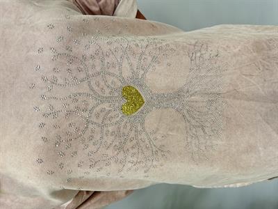 6340 Italyan Hayat Ağacı Detay Bluz Pudra