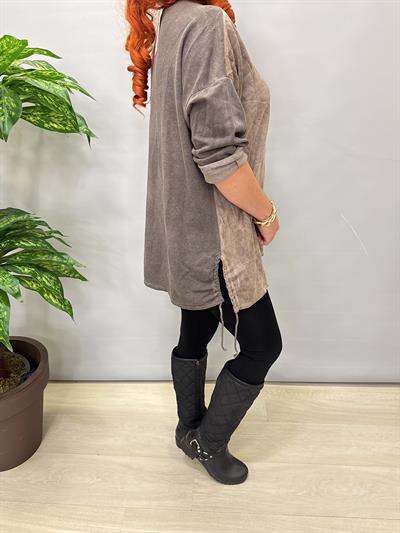 6340 Italyan Hayat Ağacı Detay Bluz Vizon