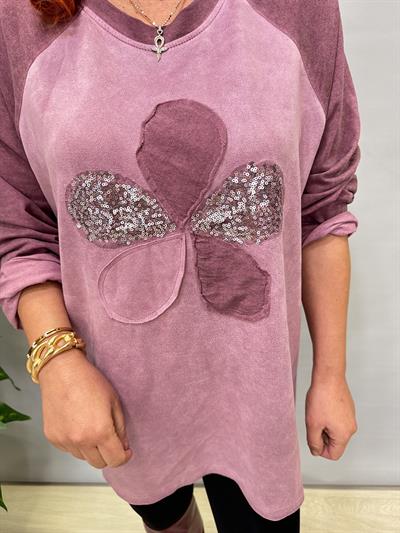 6340 Italyan Papatya Detay Bluz Mürdüm