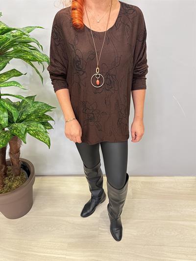 6341 Italyan Triko Bluz Acı Kahve