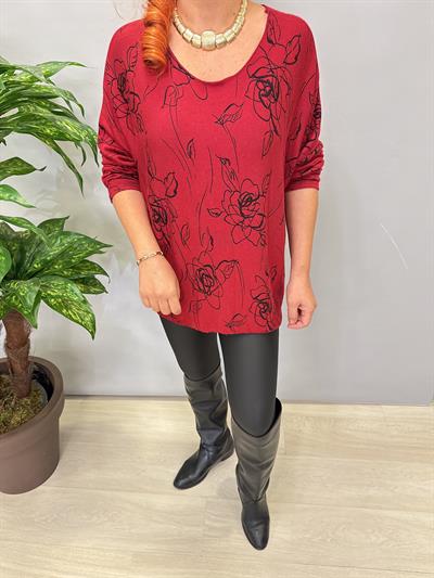 6341 Italyan Triko Bluz Bordo