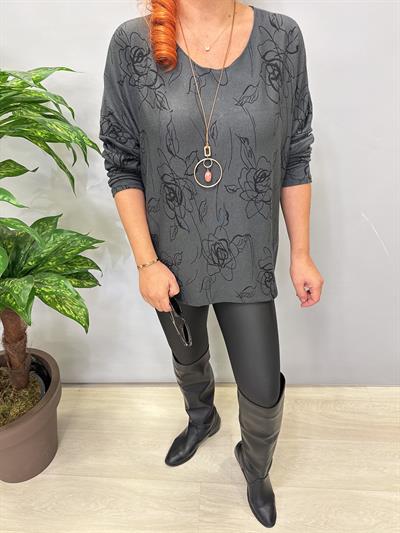 6341 Italyan Triko Bluz Füme