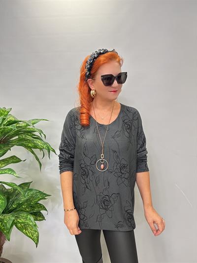 6341 Italyan Triko Bluz Füme