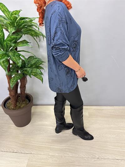 6341 Italyan Triko Bluz Mavi