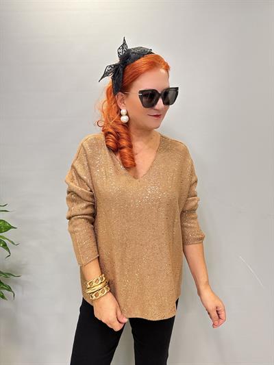 6370 Angora Triko Bluz Camel