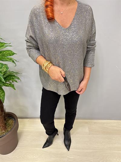 6370 Angora Triko Bluz Gri