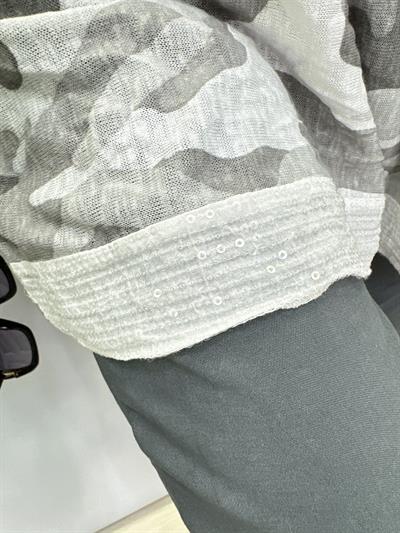 MNS 6454 İTALYAN BLUZ 48 BEDEN KADAR UYGUNDUR GRİ FULAR DAHİLDİR 