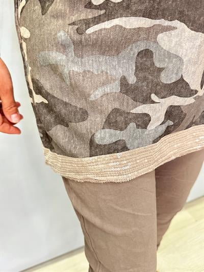 MNS 6454 İTALYAN BLUZ 48 BEDEN KADAR UYGUNDUR VİZON  FULAR DAHİLDİR 