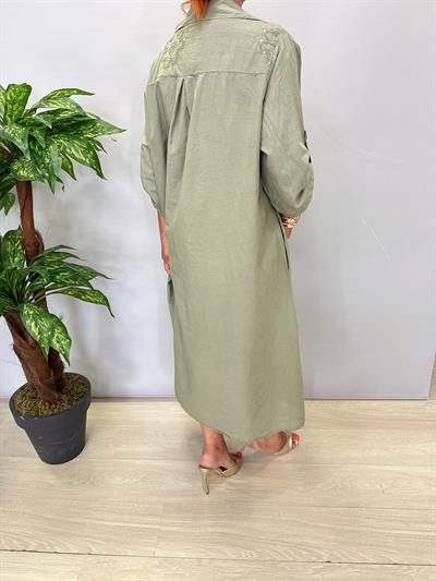 BOL SALAŞ BİR ÜRÜNDÜR.6540 Italyan Payet Detay Elbise Haki