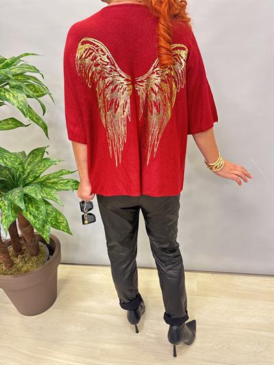 6547 Italyan Angora Triko Bluz Bordo