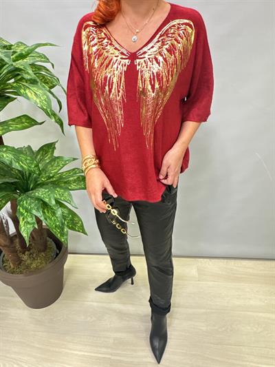 6547 Italyan Angora Triko Bluz Bordo