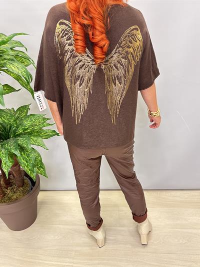 6547 Italyan Angora Triko Bluz Kahve