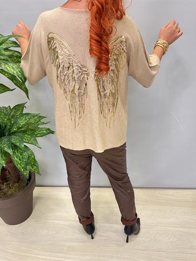 6547 Italyan Angora Triko Bluz Taş