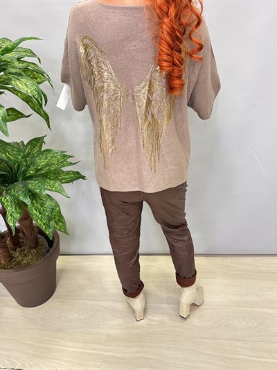 6547 Italyan Angora Triko Bluz Vizon