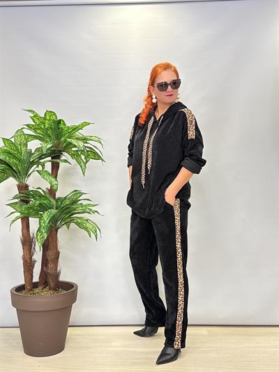 6578 Şönil Kadife Takım Siyah