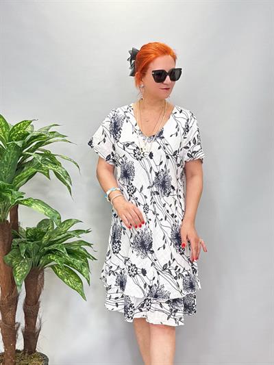 6614 Italyan Elbise Beyaz