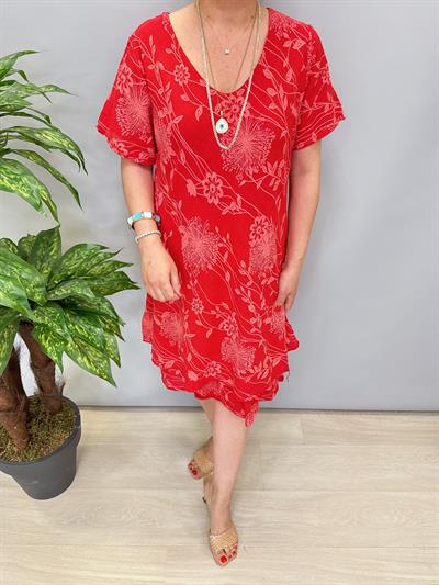 6614 Italyan Elbise Kırmızı