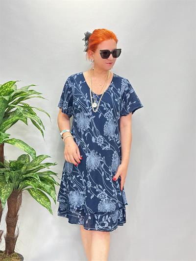 6614 Italyan Elbise Lacivert