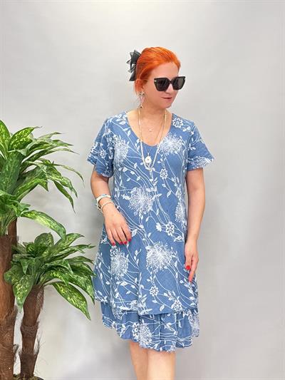 6614 Italyan Elbise Mavi