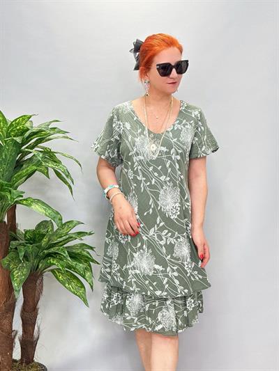 6614 Italyan Elbise Yeşil