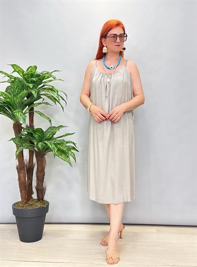 6615 İtalyan Tensel Viskon Elbise vizon