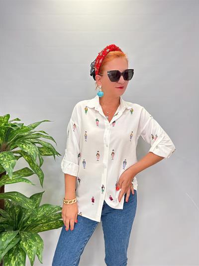 6610 Baskı Detay Gömlek 