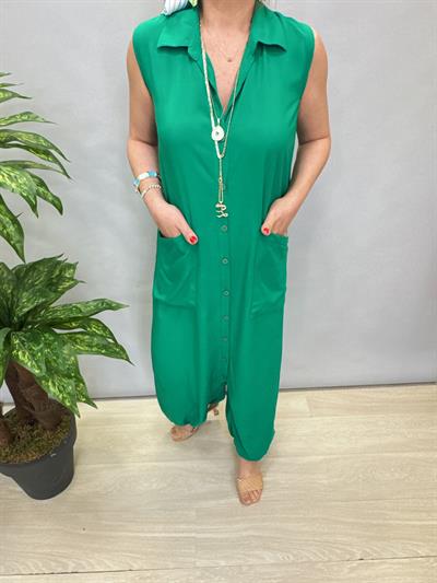 6632 Pamuklu Tulum/Elbise Yeşil