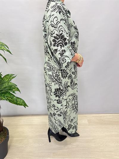 MNS 6645 PAMUKLU GÖMLEK ELBİSE MİNT YEŞİLİ (KEMER DAHİL DEĞİLDİR)