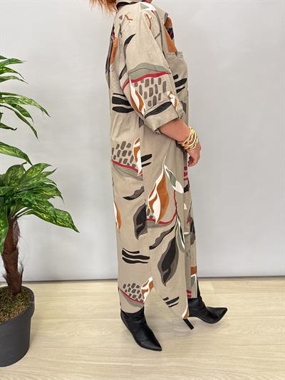 MNS 6645 PAMUKLU GÖMLEK ELBİSE VİZON (KEMER DAHİL DEĞİLDİR)