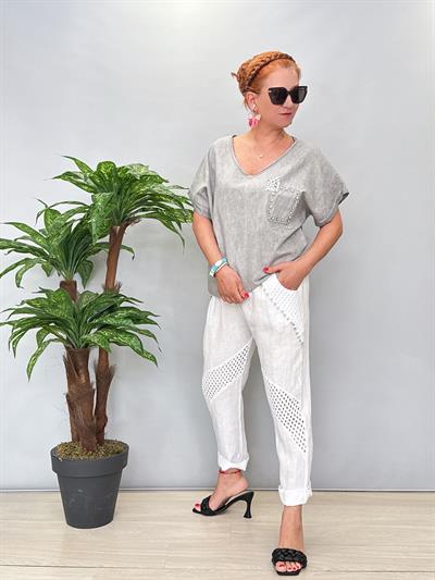 6670 Italyan Pantolon Beyaz