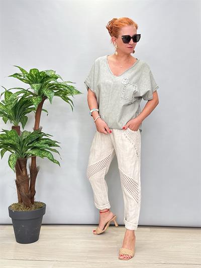 6670 Italyan Pantolon Taş