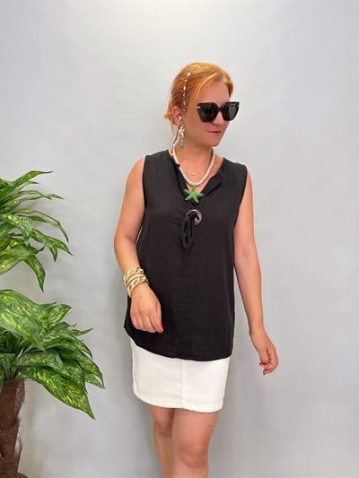 6689 Pamuklu Bluz Siyah