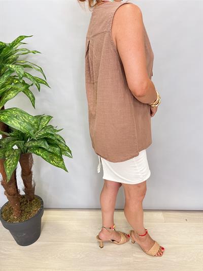 6689 Pamuklu Bluz Vizon