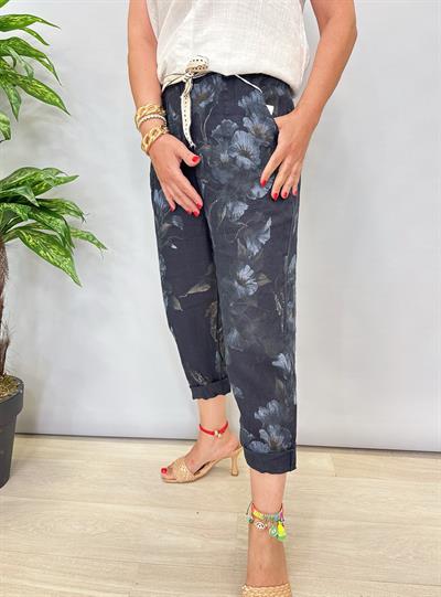 6699 Italyan Keten Pantolon Lacivert