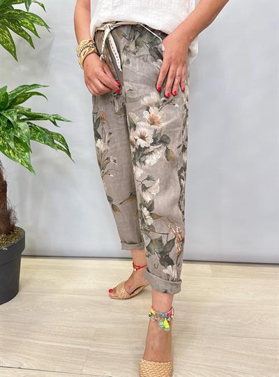 6699 Italyan Keten Pantolon Vizon