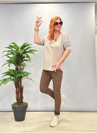 6711 İTALYAN FULL LİKRALI PANTOLON KAHVE (38-46 BEDEN ARALIĞINA UYUMLUDUR)