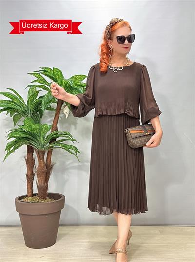 6903 Şifon Eibise Acı Kahve 