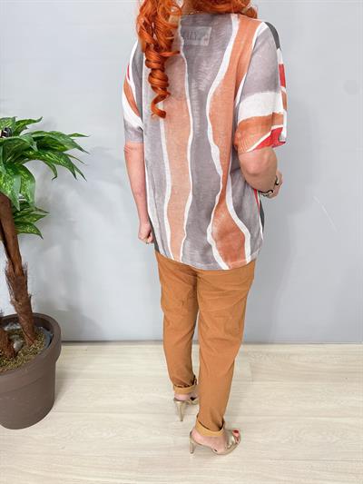 2295 Italyan Merserize Bluz Desenli 