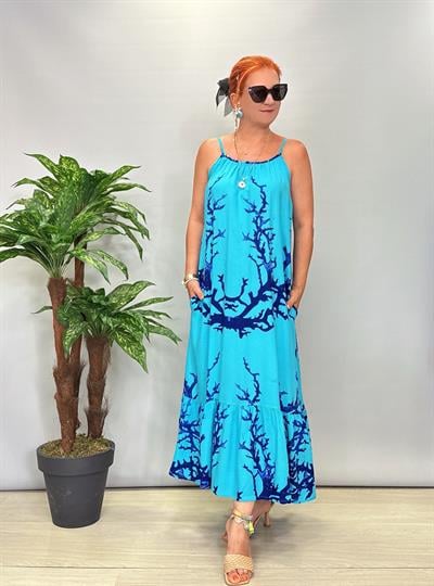 7060 Pamuklu Viskon Elbise 