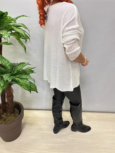 7091 Merserize Bluz (KOLYE HEDİYELİ) Ekru