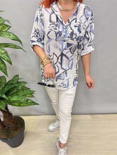 BLZ 7560 İTALYAN PAMUKLU BLUZ EKRU